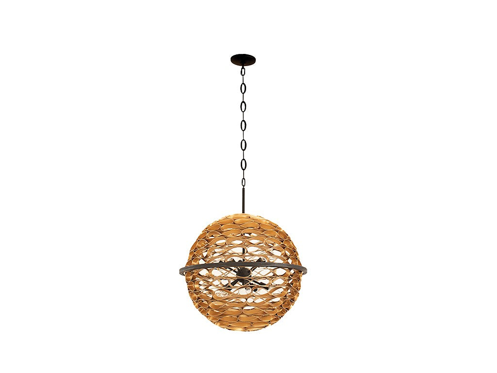 Savoy House - 7-9352-10-46 - Ten Light Pendant - Ventura - Matte Black and Gold