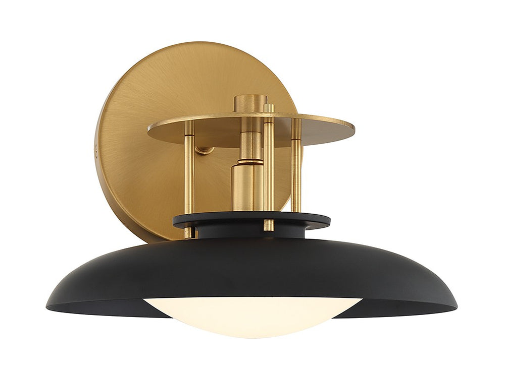 Savoy House - 9-1686-1-143 - One Light Wall Sconce - Gavin - Matte Black with Warm Brass Accents