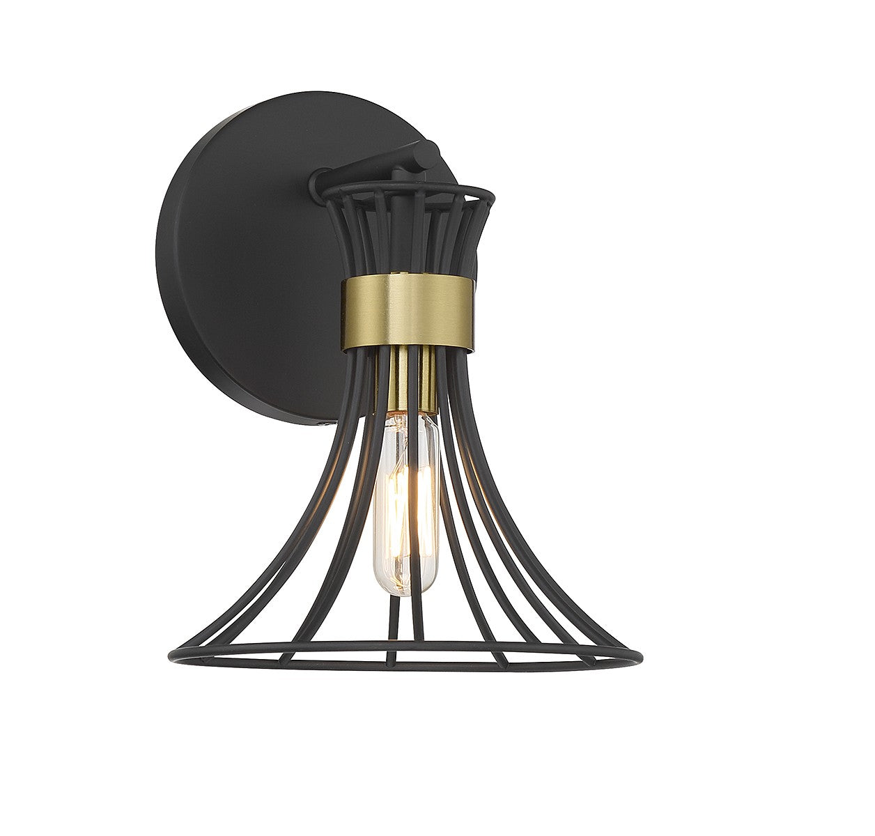 Savoy House - 9-6080-1-143 - One Light Wall Sconce - Breur - Matte Black with Warm Brass