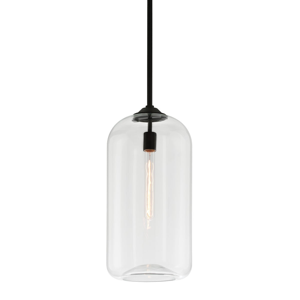 Troy Lighting - F5562-SBK - One Light Pendant - District - Soft Black