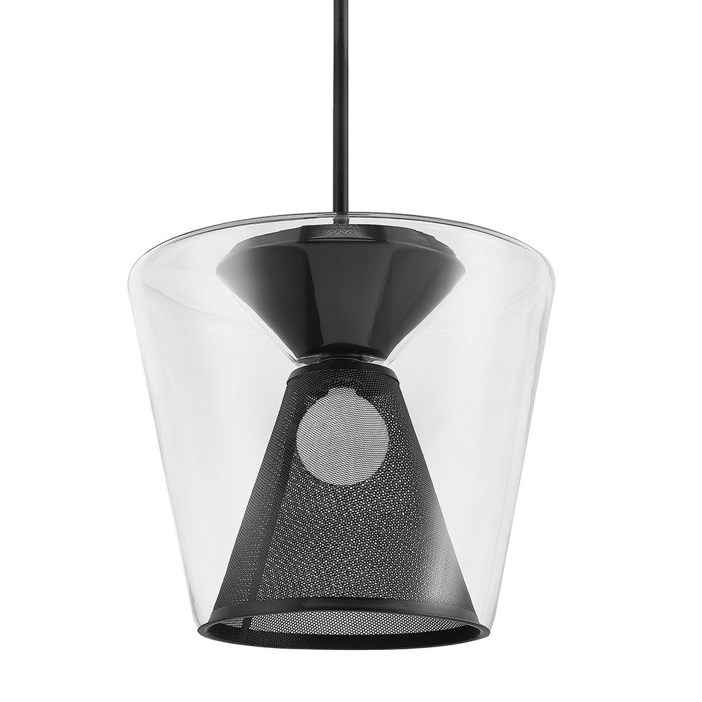 Troy Lighting - F5853-SBK - One Light Pendant - Berlin - Soft Black