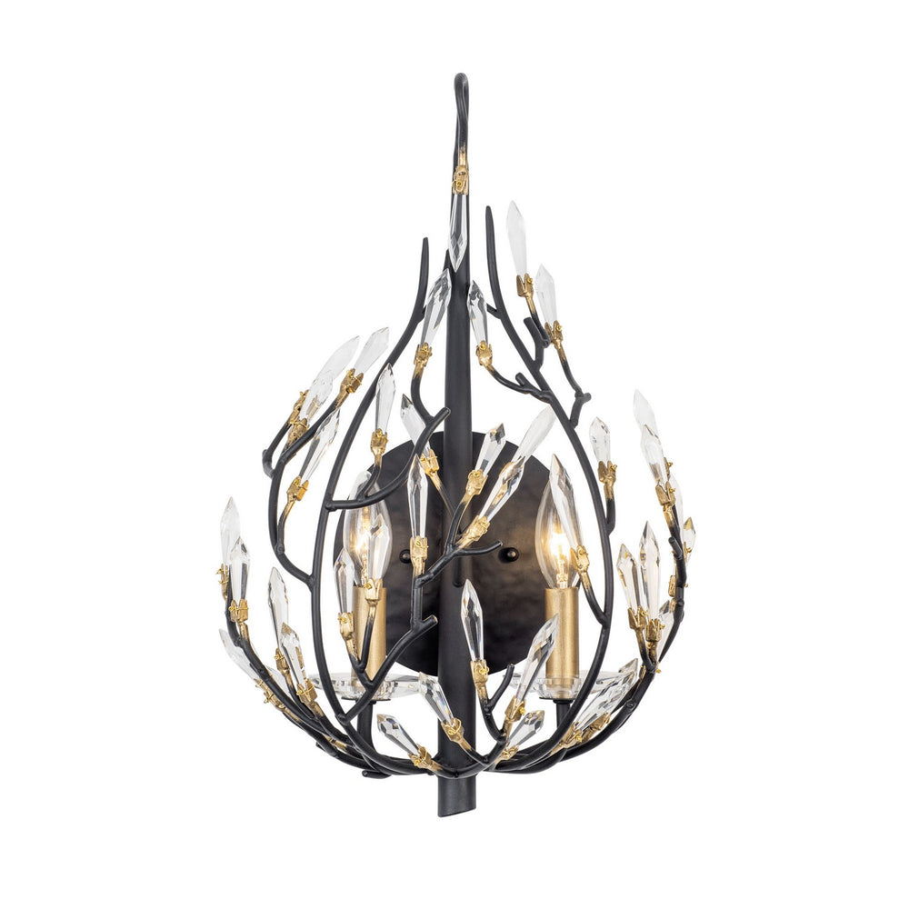 Varaluz - 271K02MBFG - Two Light Wall Sconce - Bask - Matte Black/French Gold