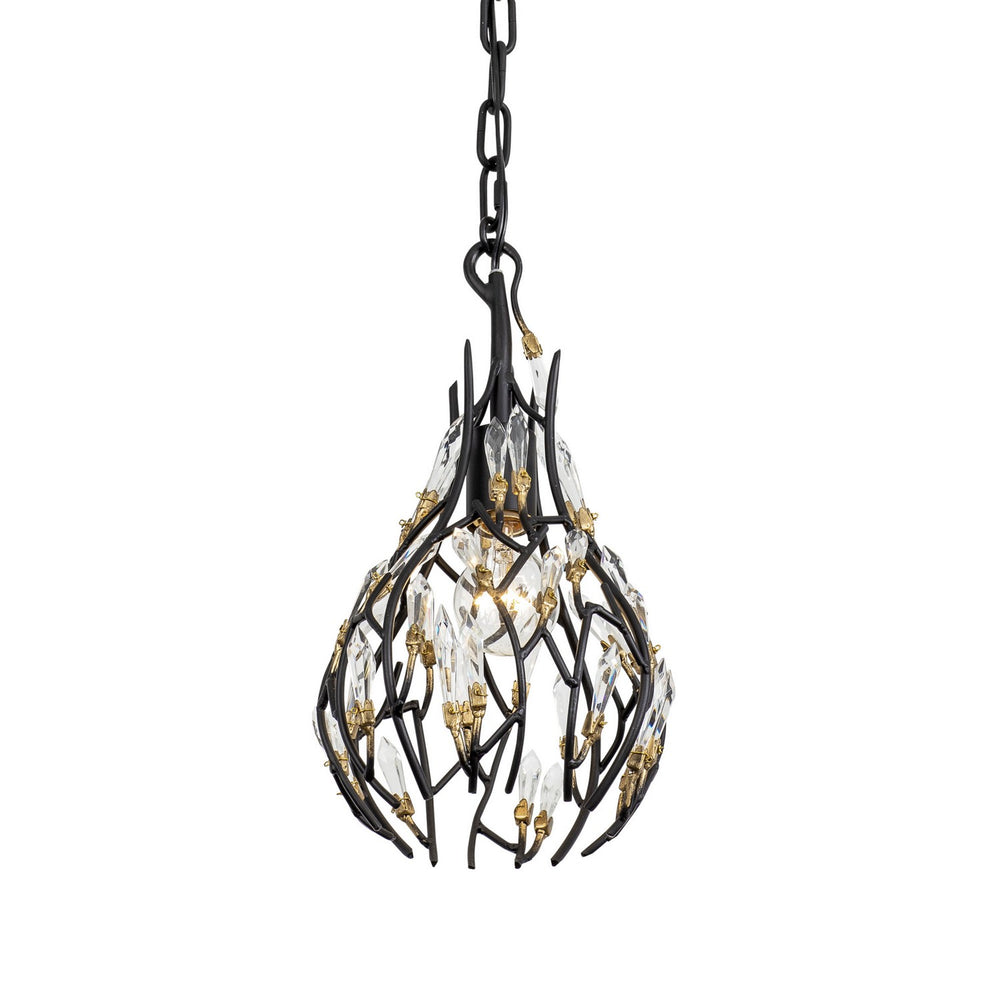 Varaluz - 271M01MBFG - One Light Mini Pendant - Bask - Matte Black/French Gold