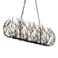 Varaluz - 271N08MBFG - Eight Light Linear Pendant - Bask - Matte Black/French Gold