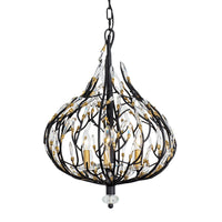 Varaluz - 271P03MBFG - Three Light Pendant - Bask - Matte Black/French Gold