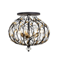 Varaluz - 271S03MBFG - Three Light Semi-Flush Mount - Bask - Matte Black/French Gold