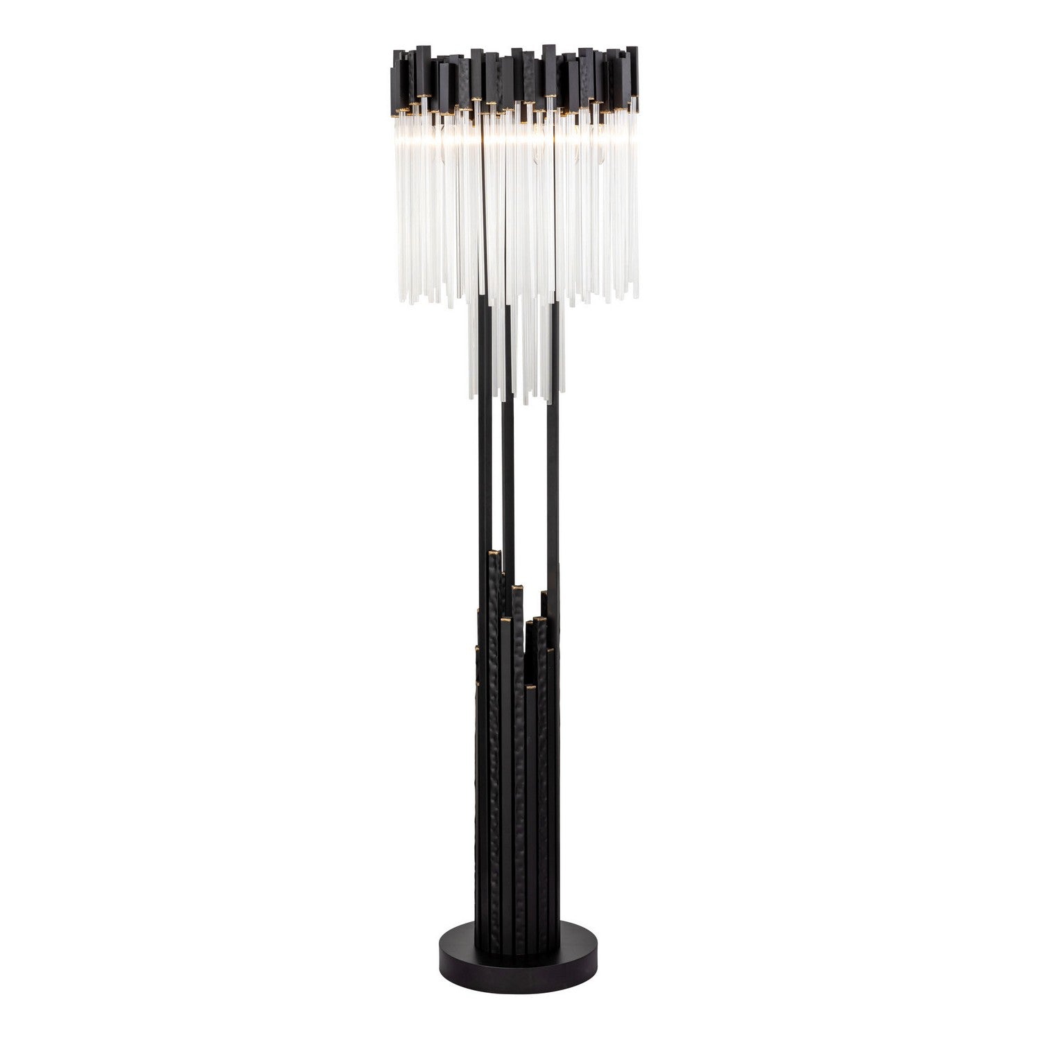 Varaluz - 309L06MBFG - Six Light Floor Lamp - Matrix - Matte Black/French Gold