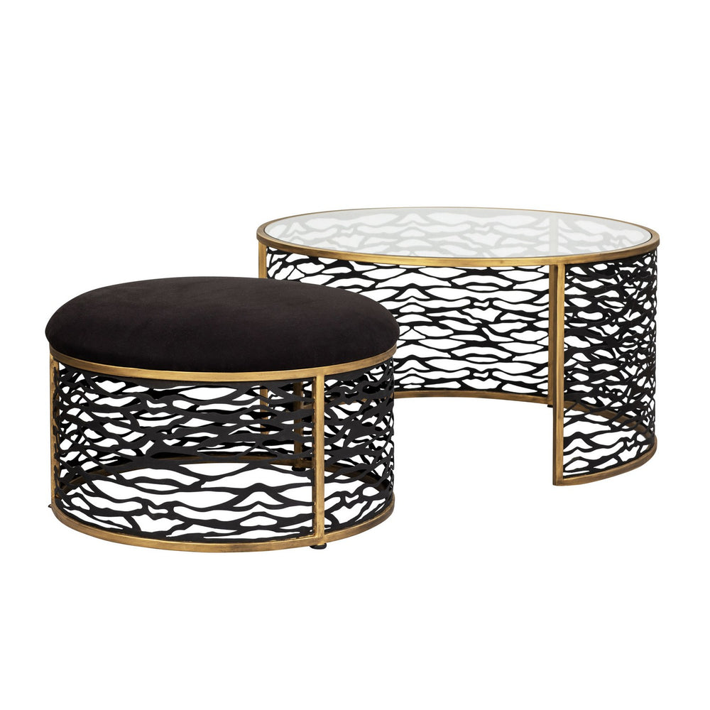 Varaluz - 348TC32NHGCB - Coffee Table and Ottoman - Kato - Havana Gold/Carbon