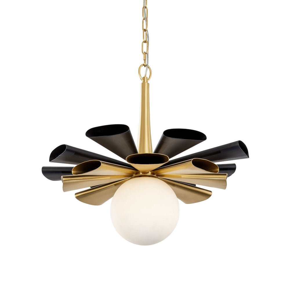 Varaluz - 372P01LMBFG - One Light Pendant - Daphne - Matte Black/French Gold