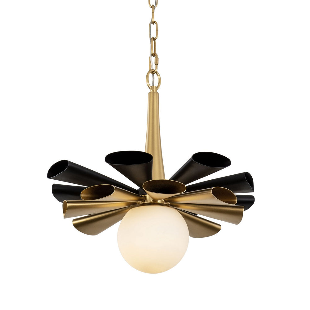 Varaluz - 372P01MMBFG - One Light Pendant - Daphne - Matte Black/French Gold