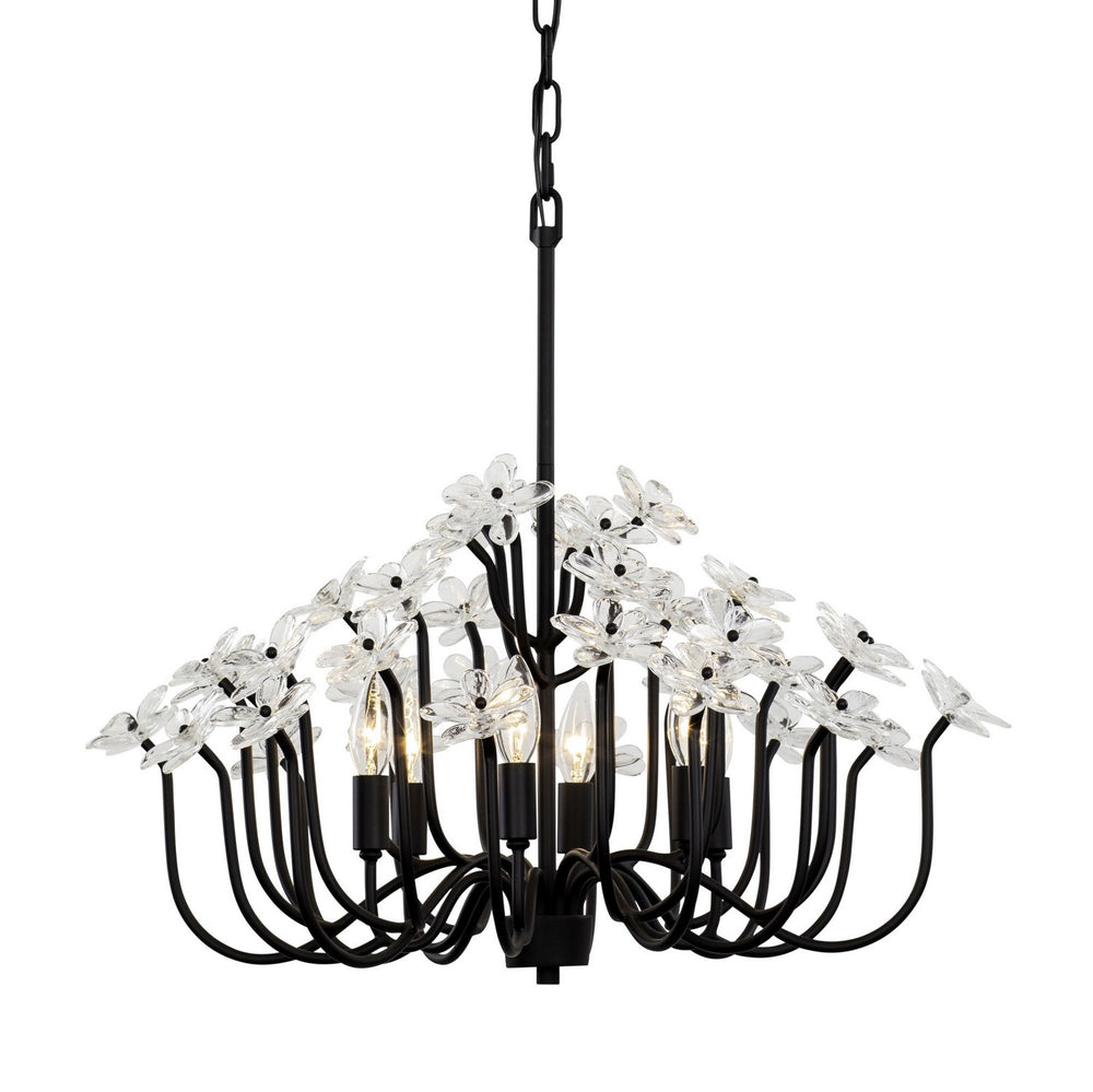 Varaluz - 378C06MB - Six Light Chandelier - Wildflower - Matte Black