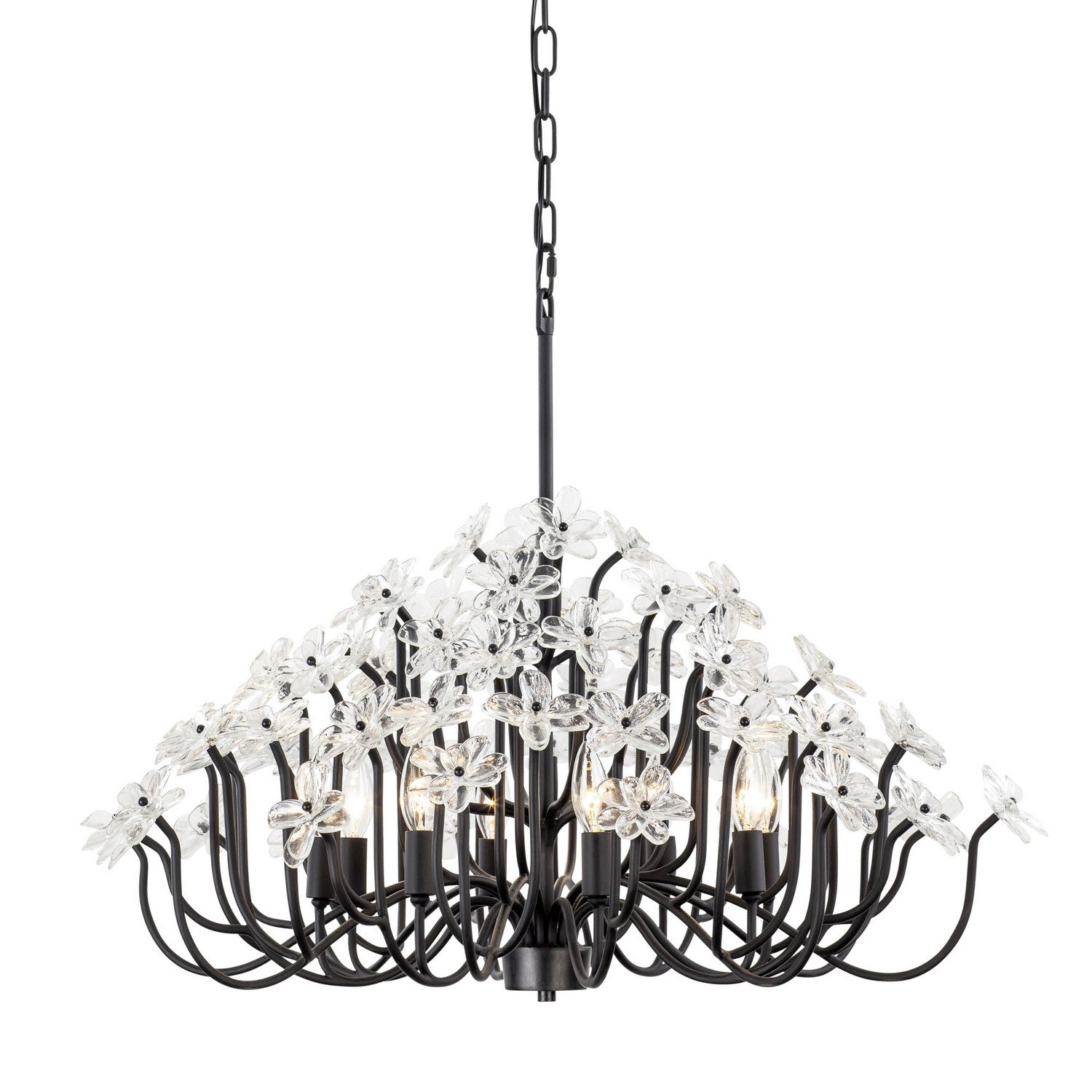 Varaluz - 378C08MB - Eight Light Chandelier - Wildflower - Matte Black