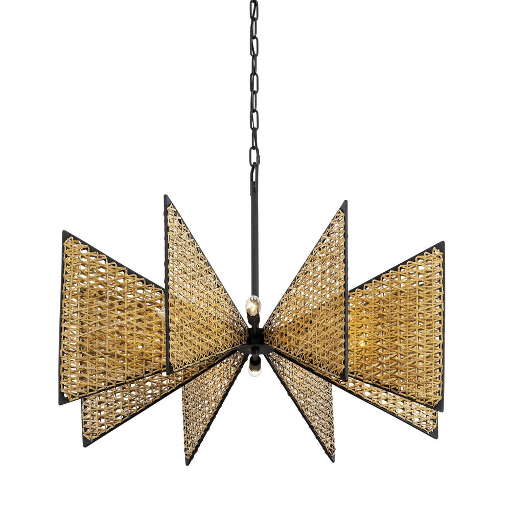 Varaluz - 379C08MBS - Eight Light Chandelier - Machina - Matte Black/Sulihiya