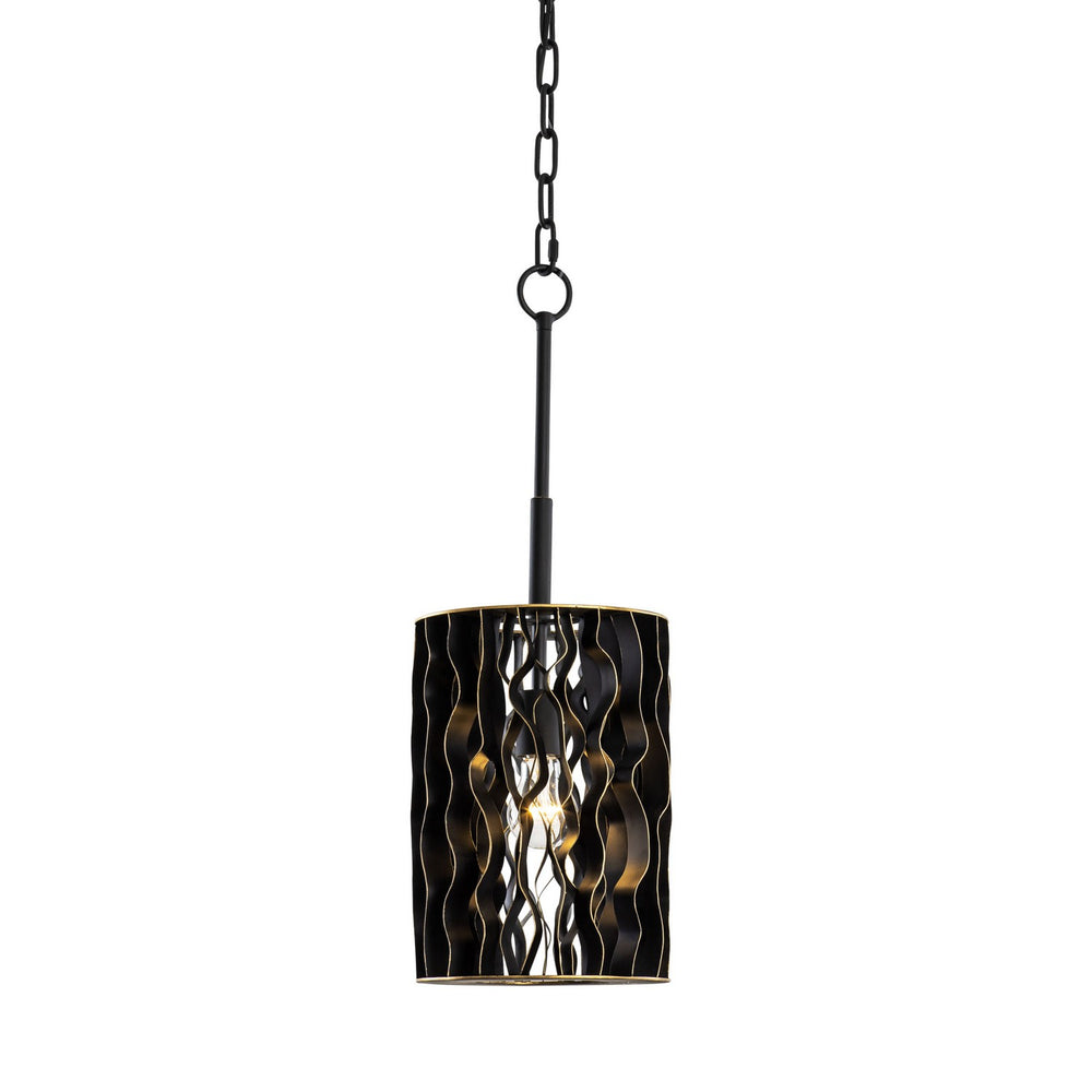 Varaluz - 380M01MBFG - One Light Mini Pendant - Estela - Matte Black/French Gold