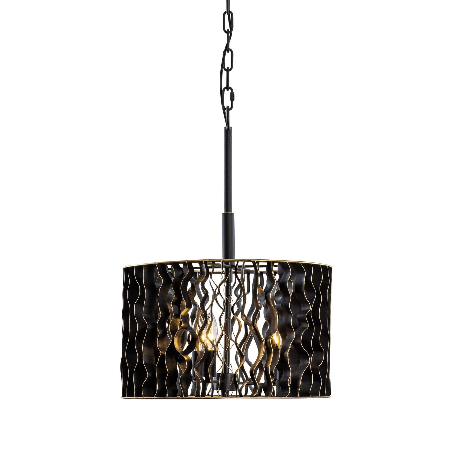 Varaluz - 380P03MBFG - Three Light Pendant - Estela - Matte Black/French Gold