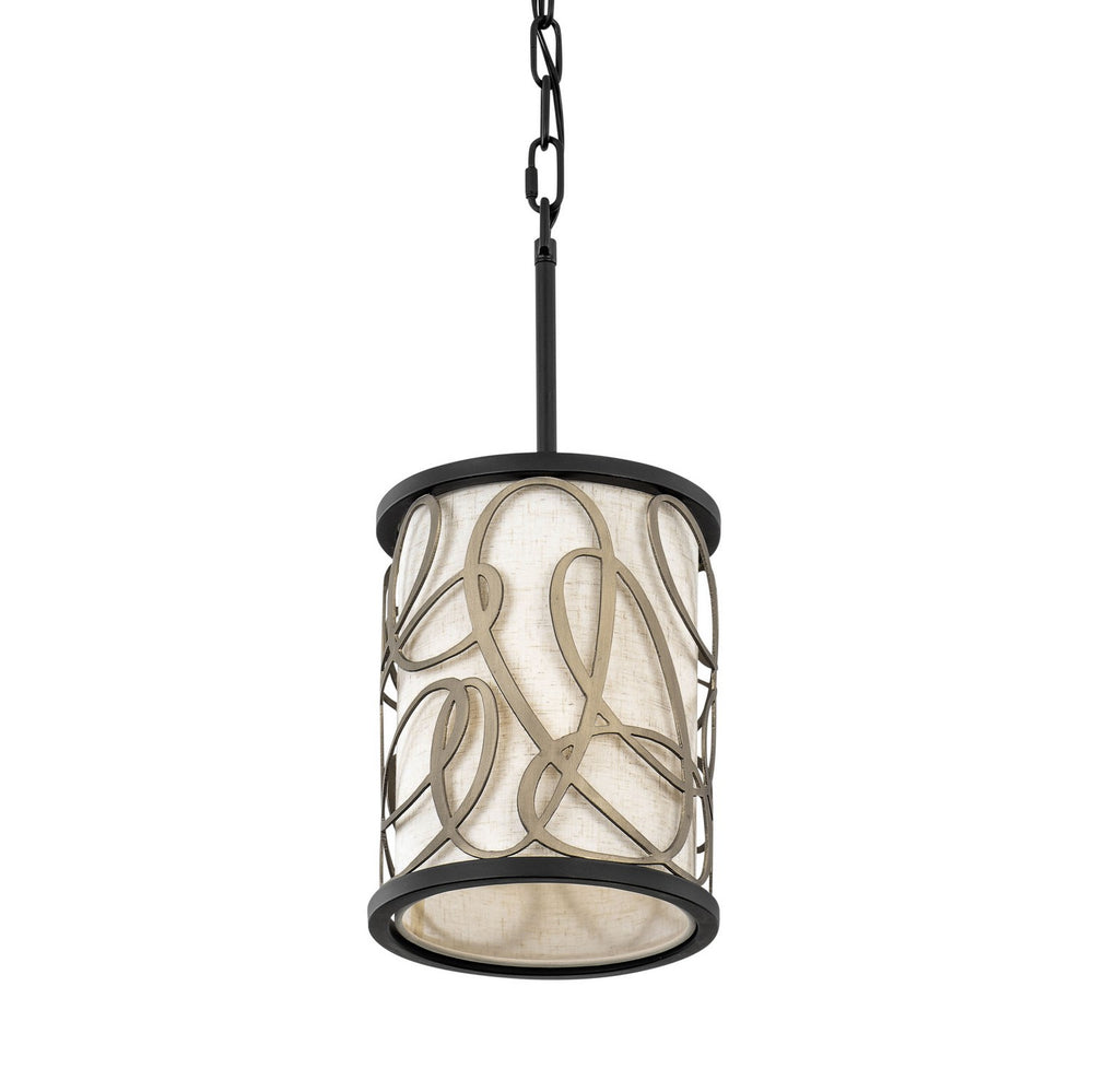 Varaluz - 381M01MBAR - One Light Mini Pendant - Scribble - Matte Black/Artifact