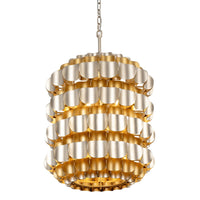 Varaluz - 382F06AGGD - Six Light Foyer Pendant - Swoon - Antique Gold/Gold Dust