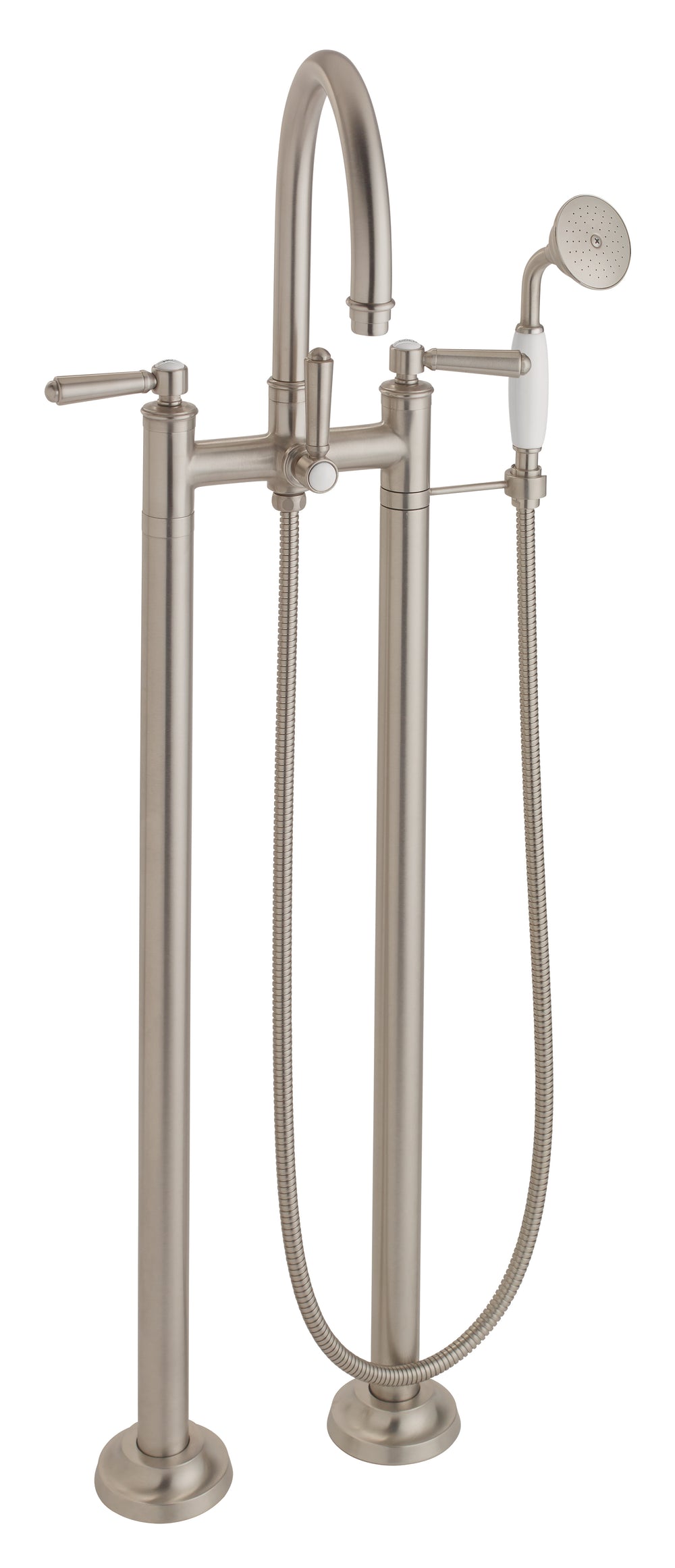 California Faucets - 1303-33.18-SN - Traditional Floor Mount Tub Filler - Arc Spout - Satin Nickel  - Palomar