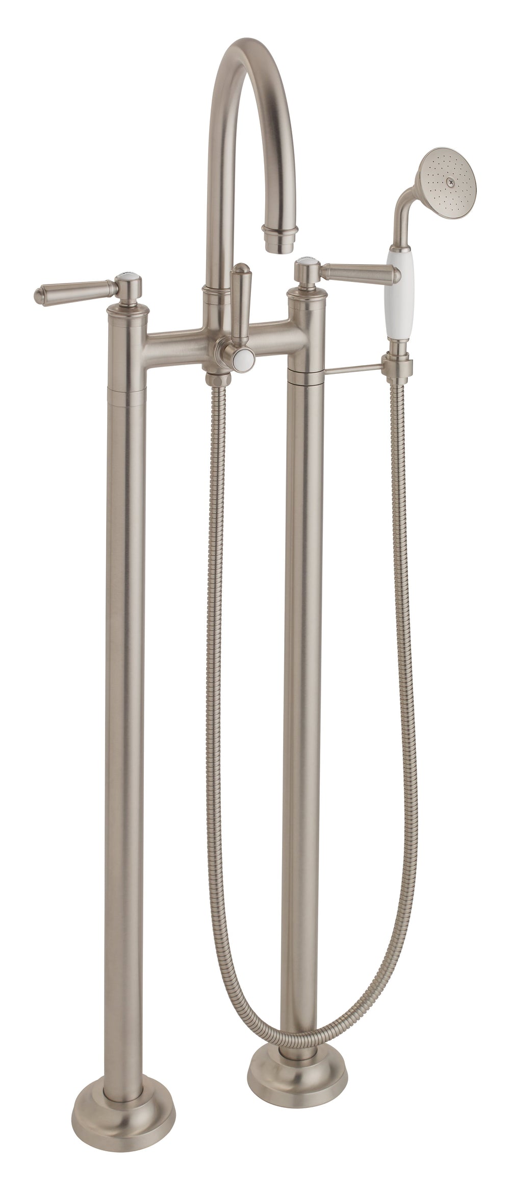 California Faucets - 1303-33.20-SN - Traditional Floor Mount Tub Filler - Arc Spout - Satin Nickel  - Palomar