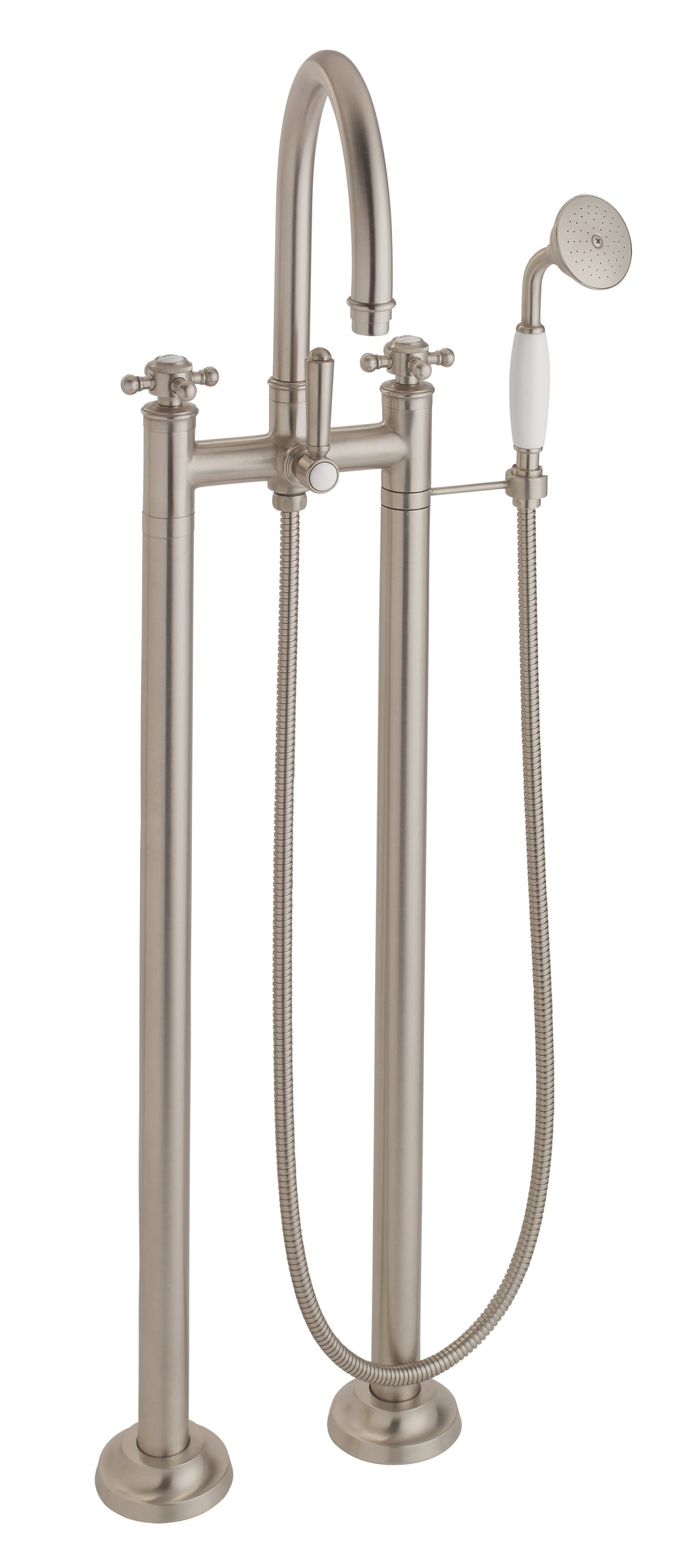 California Faucets - 1303-47.18-SN - Traditional Floor Mount Tub Filler - Arc Spout - Satin Nickel  - Palomar