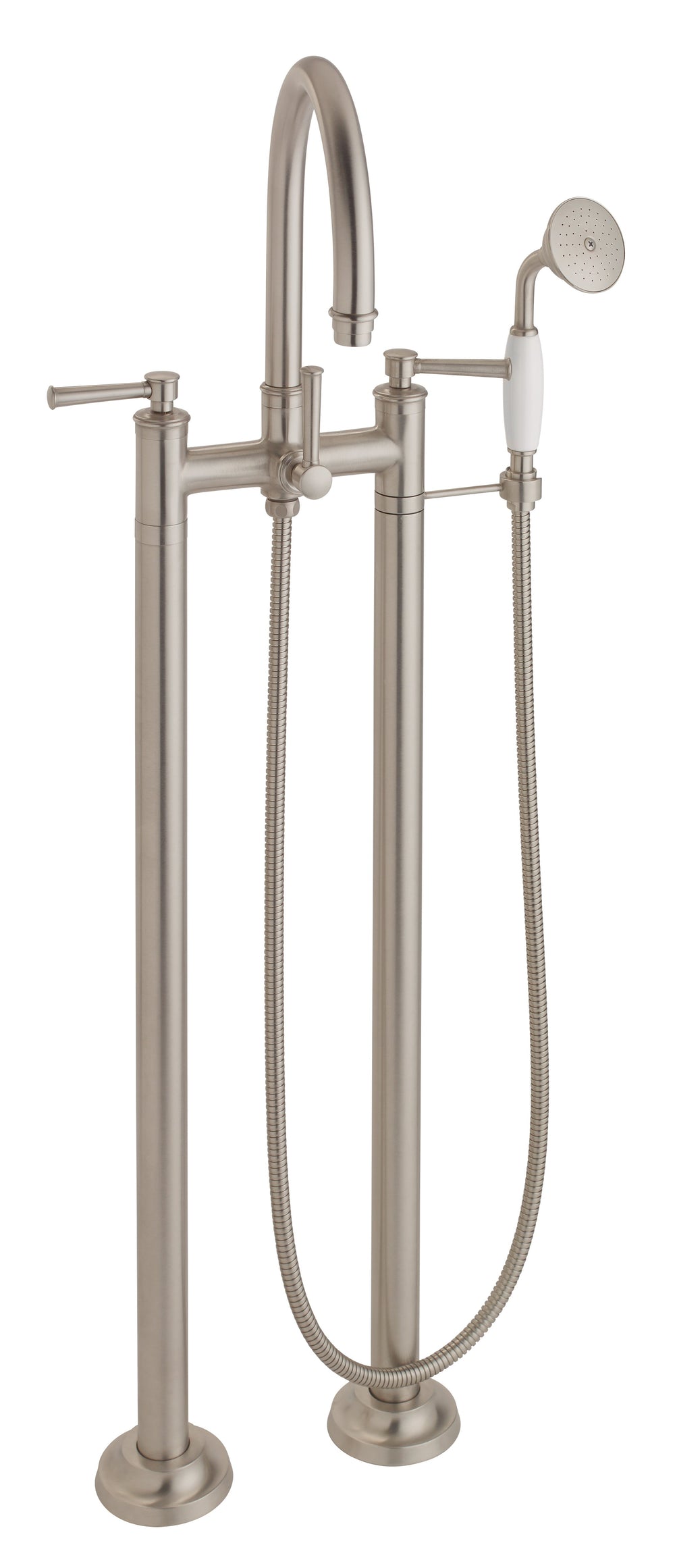 California Faucets - 1303-48.20-SN - Traditional Floor Mount Tub Filler - Arc Spout - Satin Nickel  - Palomar