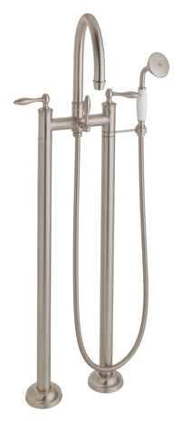 California Faucets - 1303-64.18-SN - Traditional Floor Mount Tub Filler - Arc Spout - Satin Nickel  - Palomar