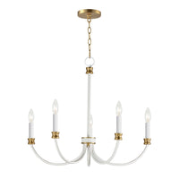 Maxim - 11375WWTGL - Five Light Chandelier - Charlton - Weathered White/Gold Leaf