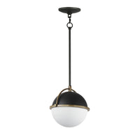Maxim - 12411SWBKWBR - One Light Pendant - Duke - Black/Weathered Brass
