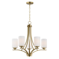 Maxim - 20035SWSBR - Five Light Chandelier - Deven - Satin Brass