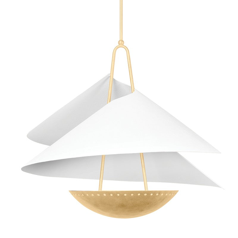 Corbett Lighting - 411-34-VGL/GSW - Four Light Pendant - Carini - Vintage Gold Leaf/Gesso White