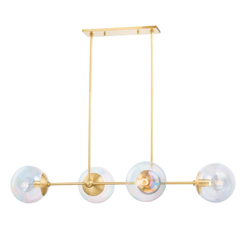 Mitzi - H726904-AGB - Four Light Linear - Ophelia - Aged Brass