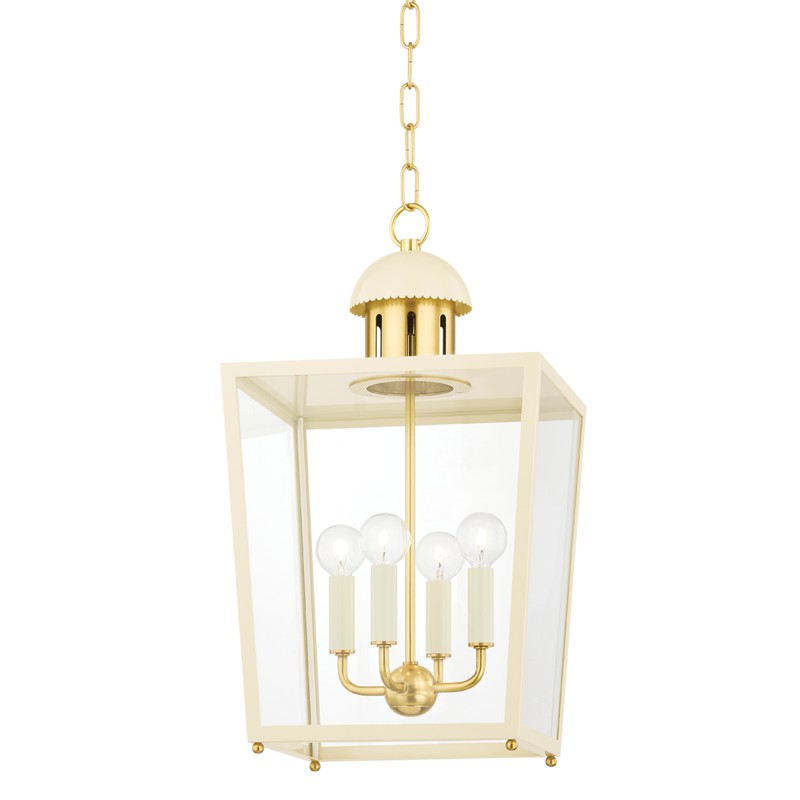 Mitzi - H737704S-AGB/SCR - Four Light Lantern - June - Aged Brass