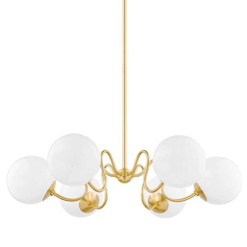 Mitzi - H772806-AGB - Six Light Chandelier - Havana - Aged Brass