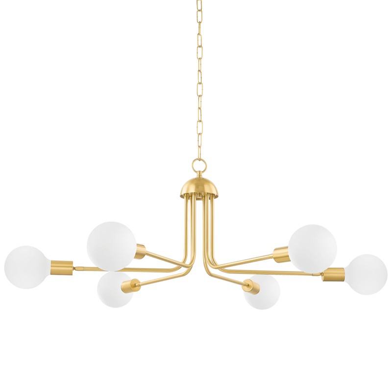 Mitzi - H774806-AGB - Six Light Chandelier - Blakely - Aged Brass