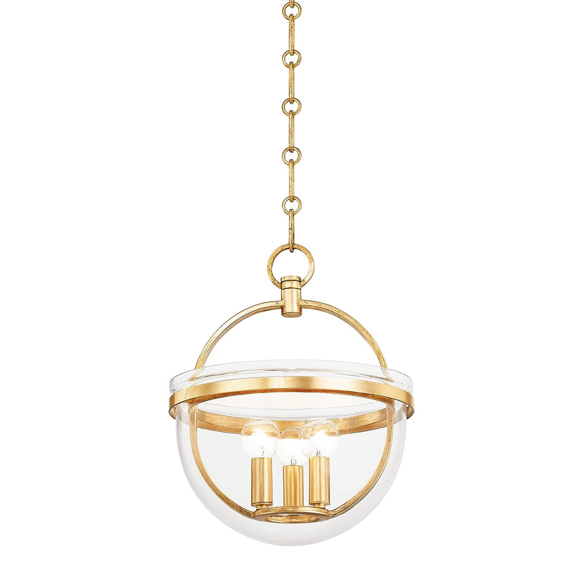 Hudson Valley - 3315-VGL - Three Light Lantern - Malloy - Vintage Gold Leaf