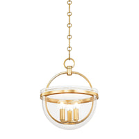 Hudson Valley - 3315-VGL - Three Light Lantern - Malloy - Vintage Gold Leaf