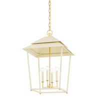 Hudson Valley - 5127-AGB/SSD - Four Light Lantern - Natick - Aged Brass