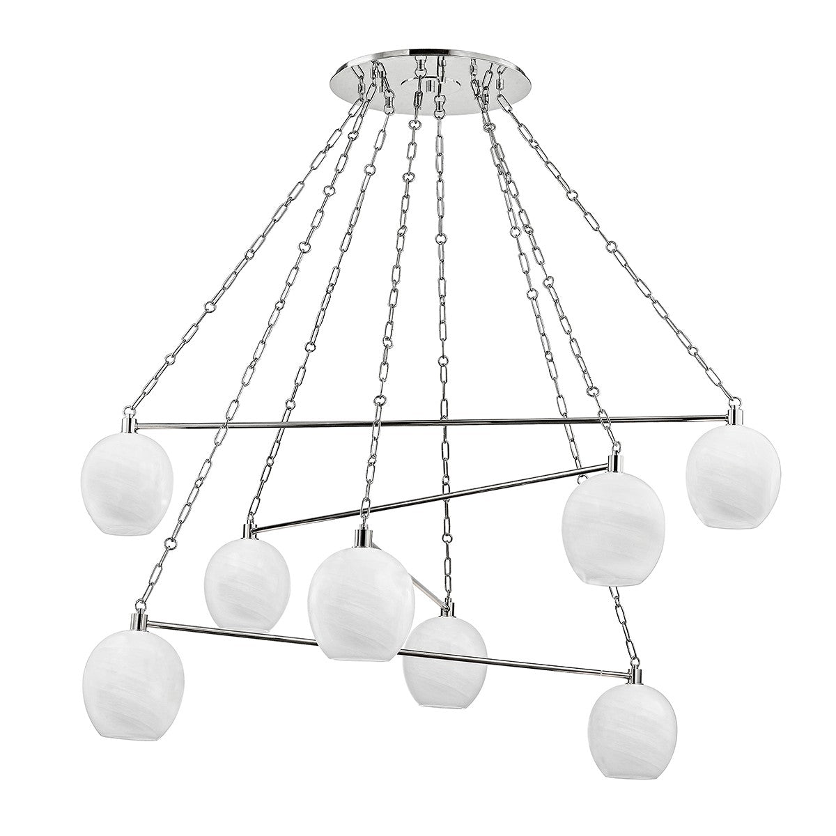 Hudson Valley - 9155-PN - Eight Light Chandelier - Asbury Park - Polished Nickel