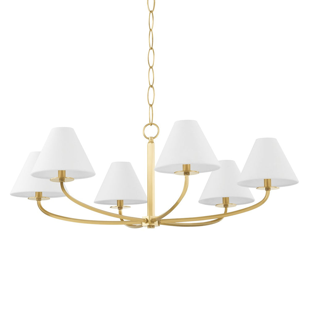 Hudson Valley - BKO901-AGB - Six Light Chandelier - Stacey - Aged Brass