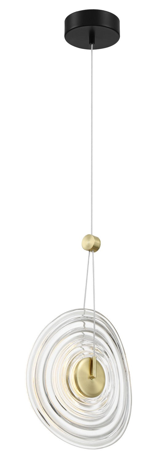 George Kovacs - P5600-884-L - LED Pendant - Topknot - Coal And Brushed Gold