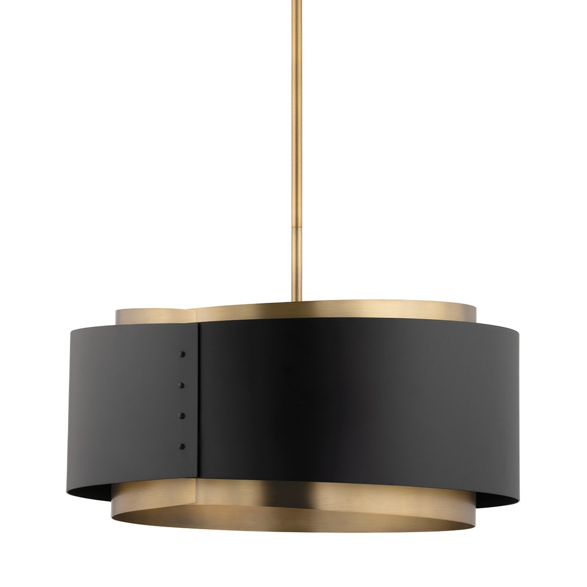 Troy Lighting - F4413-PBR/SBK - One Light Pendant - Roux - Patina Brass