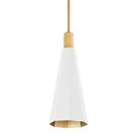 Troy Lighting - F8308-PBR/SWH - One Light Pendant - Huntley - Patina Brass