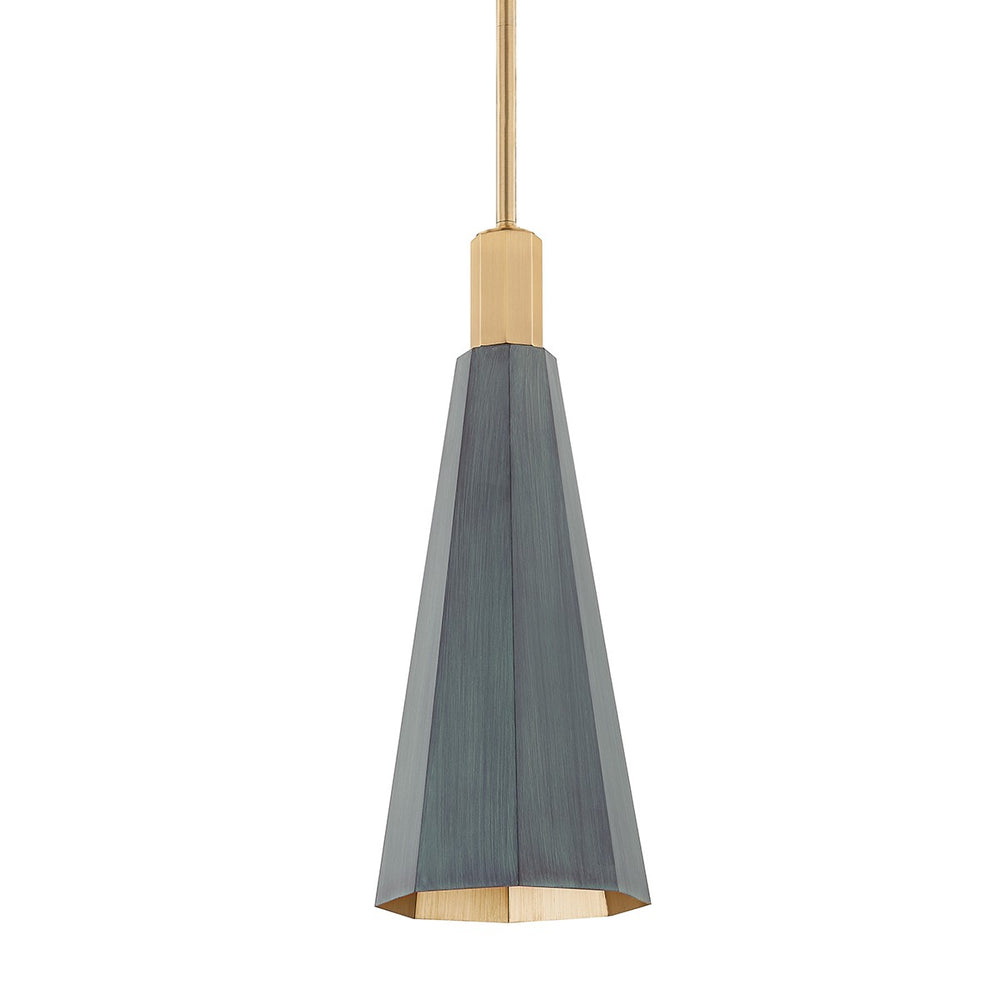 Troy Lighting - F8308-PBR/VER - One Light Pendant - Huntley - Patina Brass