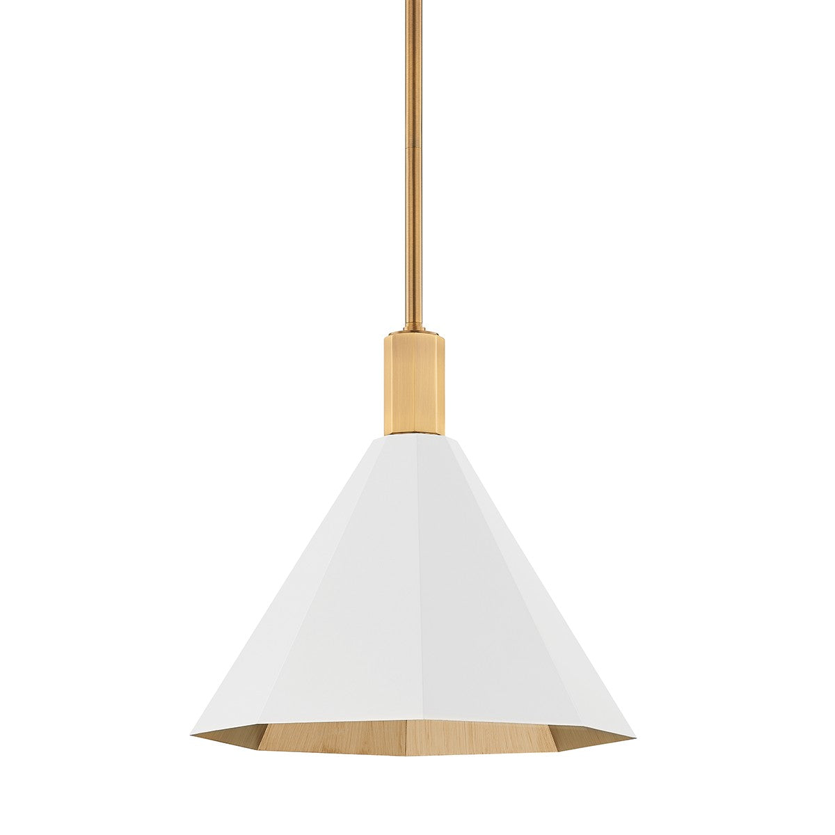 Troy Lighting - F8315-PBR/SWH - One Light Pendant - Huntley - Patina Brass