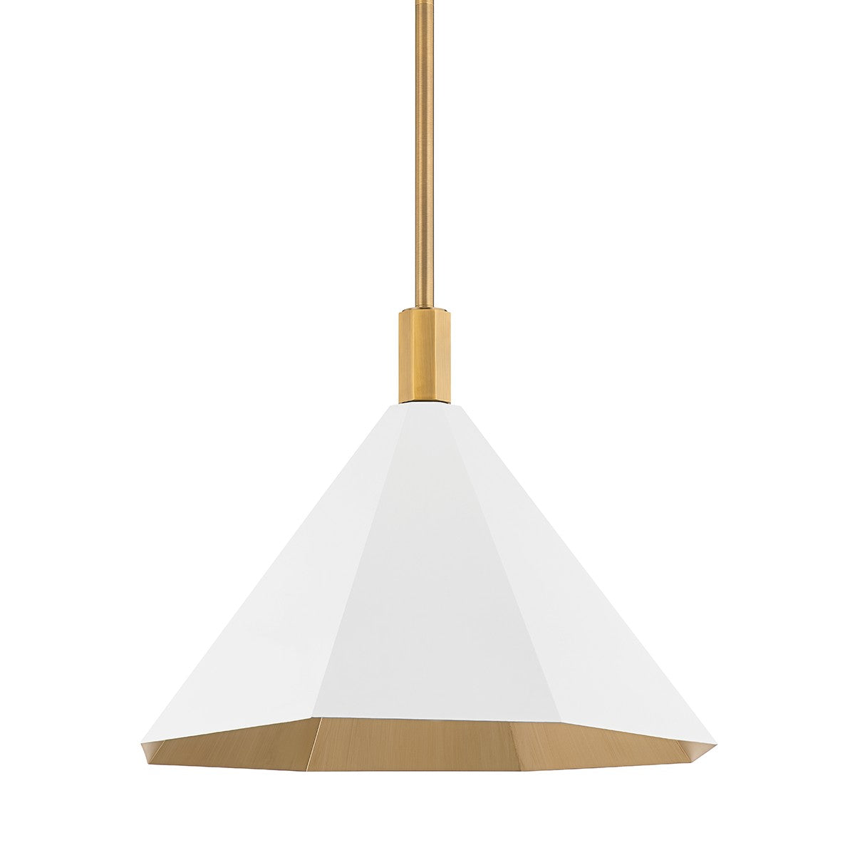 Troy Lighting - F8322-PBR/SWH - One Light Pendant - Huntley - Patina Brass