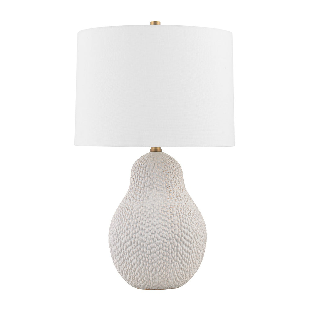 Troy Lighting - PTL2525-PBR/CSD - One Light Table Lamp - Crater - Patina Brass/Ceramic Satin White Gold