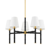 Mitzi - H759805-AGB/SBK - Five Light Chandelier - Banyan - Aged Brass