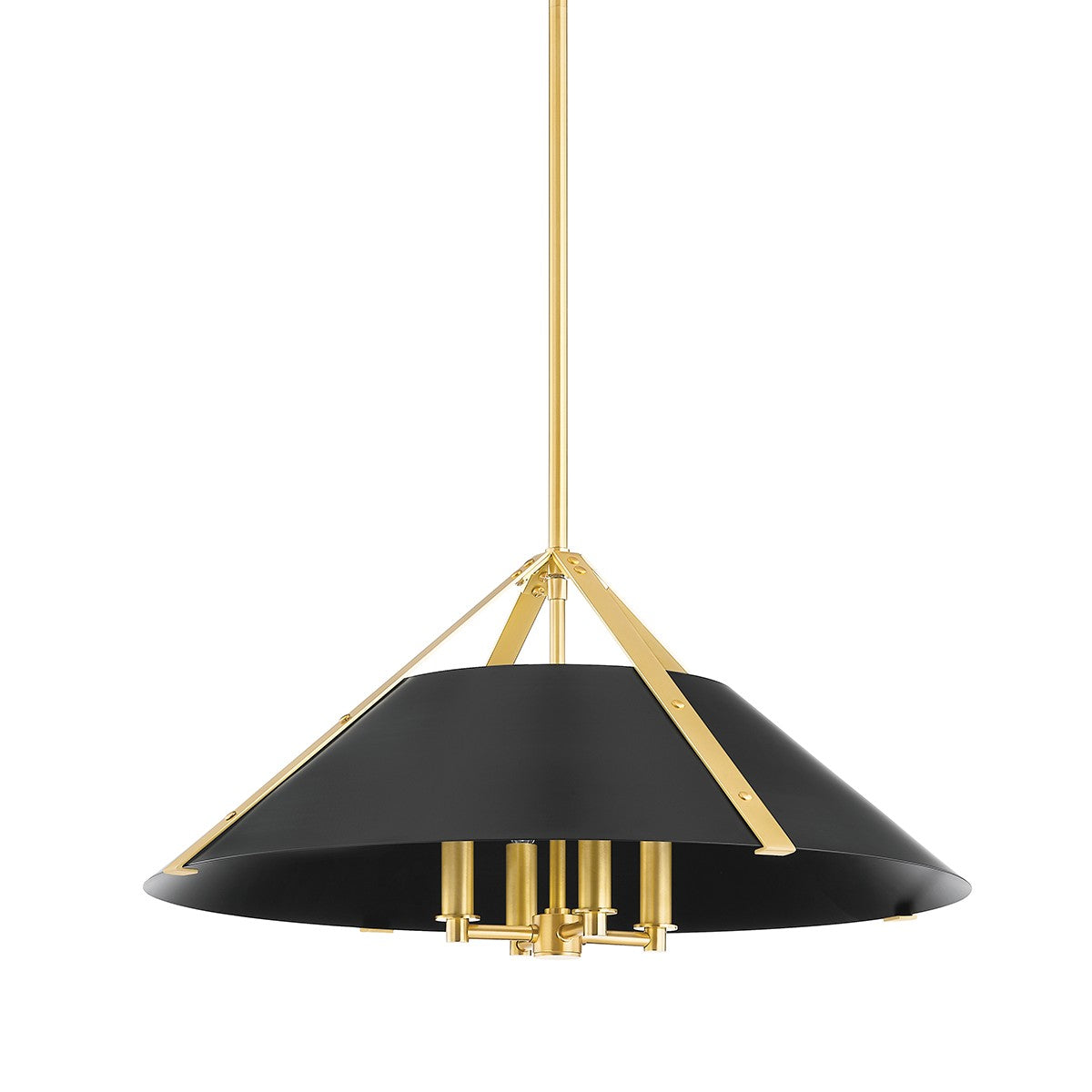 Hudson Valley - 6726-AGB/SBK - Four Light Pendant - Raymond - Aged Brass/Soft Black