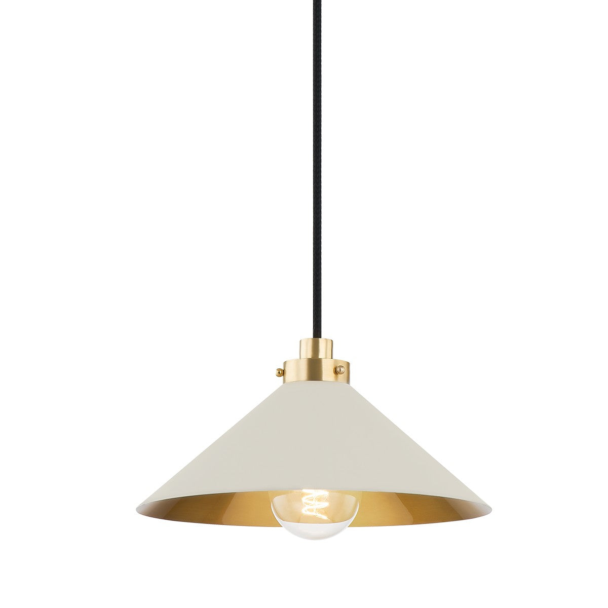 Hudson Valley - MDS1401-AGB/OW - One Light Pendant - Clivedon - Aged Brass