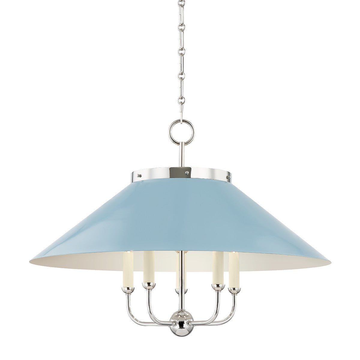 Hudson Valley - MDS1403-PN/BB - Five Light Chandelier - Clivedon - Polished Nickel